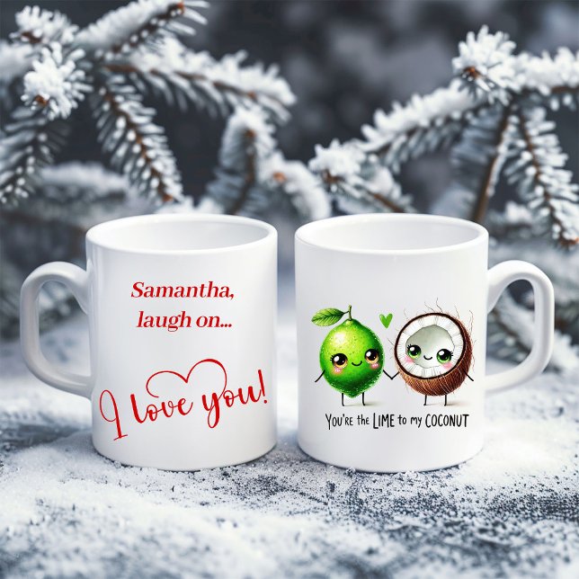 Funny Cartoon Food Love Mug Personalized Valentine Kaffeetasse (Funny Cartoon Food Love Mug Personalized Valentine)