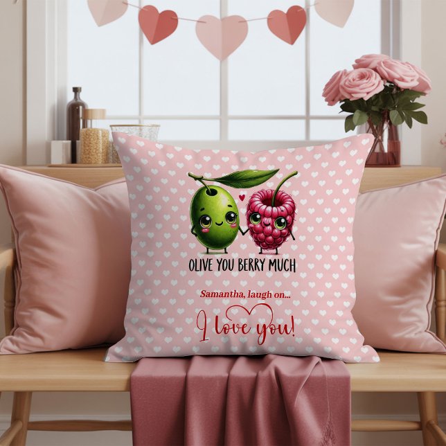 Funny Cartoon Food Valentine Pillow Personalized Kissen (Funny Cartoon Food Valentine Pillow Personalized)