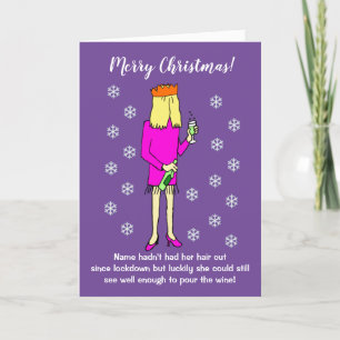 Funny Cartoon Frauen trinken Wein Weihnachten