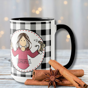 Funny Cartoon Friseur Stylist Weihnachtsgeschenk Tasse