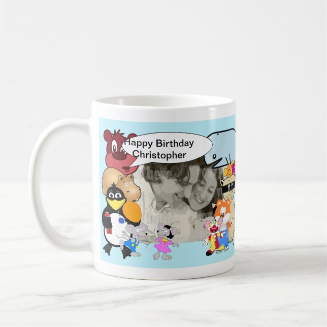 Funny Cartoon füge dein Foto hinzu Kaffeetasse (Links)