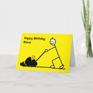 Funny Cartoon Gardener Birthday Karte