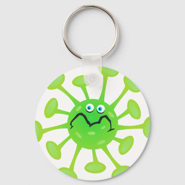 Funny Cartoon Germ Bacteria Schlüsselanhänger (Vorderseite)