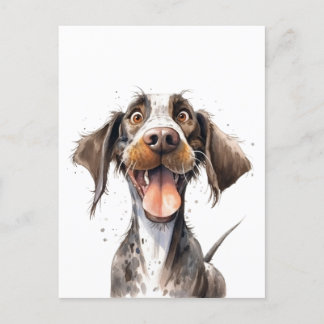Funny Cartoon German Pointer Dog Postkarte