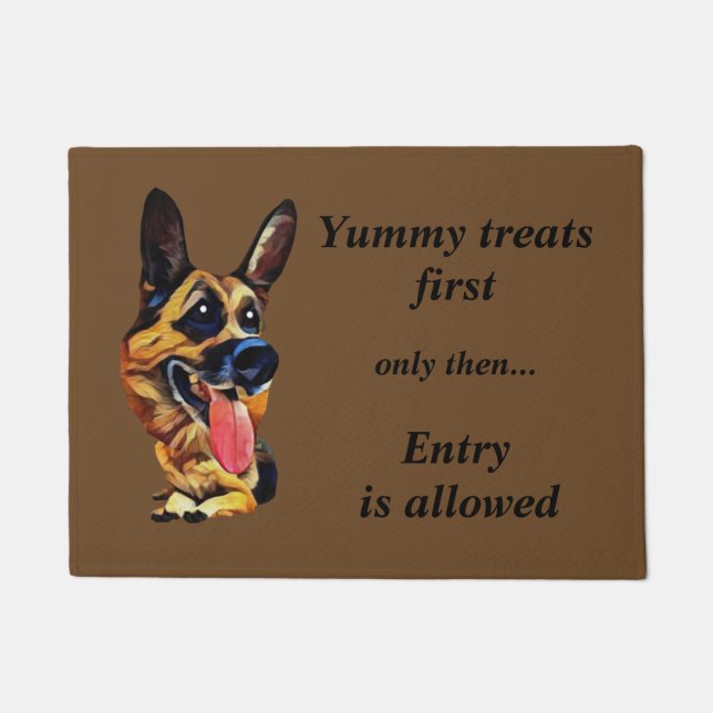 Funny Cartoon German Shepherd Doormat Fußmatte (Vorderseite)
