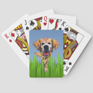 Funny Cartoon Golden Retriever Deck of Cards Spielkarten