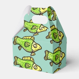 Funny Cartoon Green Fish Drawing Favor Boxes Geschenkschachtel