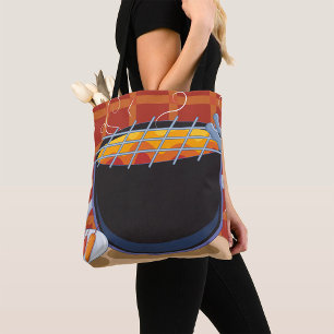 Funny Cartoon GRILLEN Grill mit Tongs und Skewers Tasche