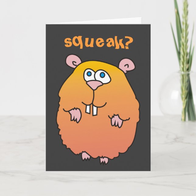 Funny Cartoon Hamster Squeak Grußkarte Karte (Vorderseite)