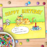 Funny Cartoon Happy Birthday Cat Postkarte<br><div class="desc">Schicken Sie diese niedliche Katzenkarte,  um Ihrem Lieblingskatzen einen guten Geburtstag zu wünschen.</div>