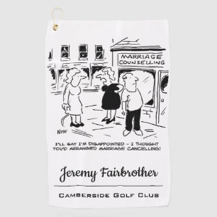 Funny Cartoon Heiratsberatung, nicht absagen Golfhandtuch