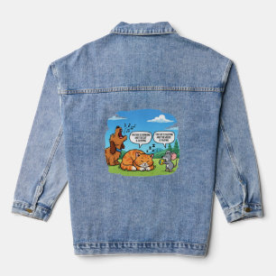 Funny Cartoon Hund, Katze und Maus Jeansjacke