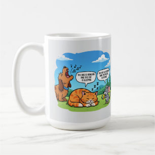 Funny Cartoon Hund, Katze und Maus Kaffeetasse