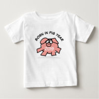Funny Cartoon Illustration Pink Pig 2019 Baby T-Sh