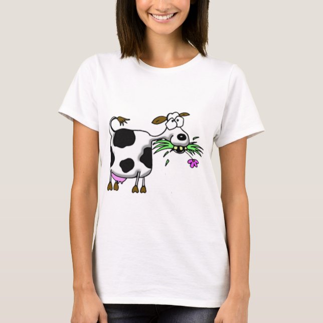 Funny Cartoon Kuh Geschenke und Zubehör verrückte  T-Shirt (Vorderseite)