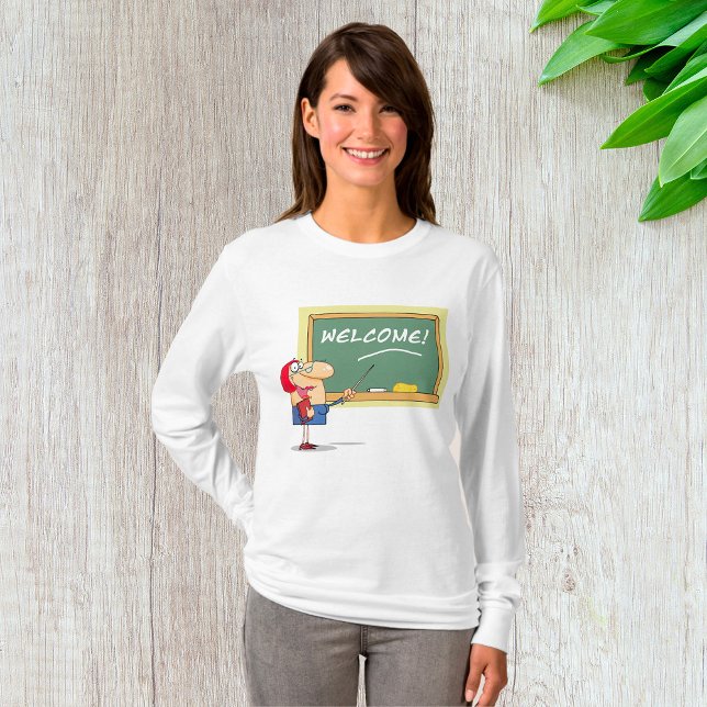 Funny Cartoon Lehrer Willkommen zurück in der Schu T-Shirt (Von Creator hochgeladen)