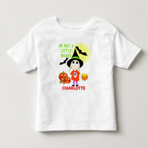 Funny Cartoon Little Wicked Witween Halloween Kleinkind T-shirt