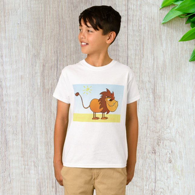 Funny Cartoon Löwe in Sun Safari Tier T-Shirt (Von Creator hochgeladen)