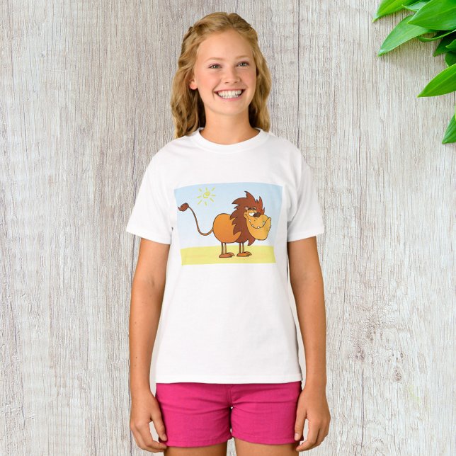 Funny Cartoon Löwe in Sun Safari Tier T-Shirt (Von Creator hochgeladen)