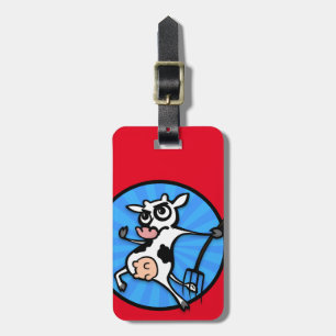 FUNNY CARTOON MÄDY COW GRAPHIC LUGGAGE TAG GEPÄCKANHÄNGER