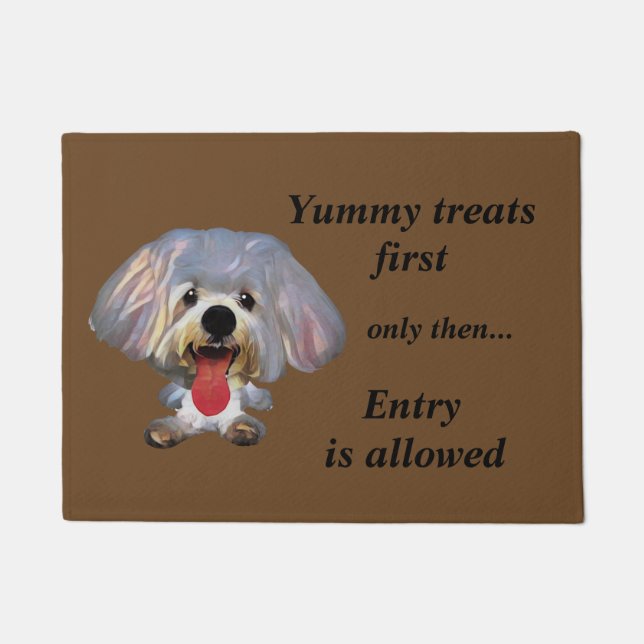 Funny Cartoon Maltese Doormat Fußmatte (Vorderseite)