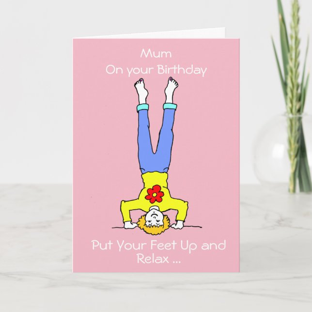 Funny Cartoon Mama Mum Birthday Karte (Vorderseite)