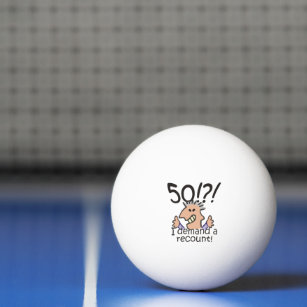 Funny Cartoon Man Recunt 50. Geburtstag Tischtennisball