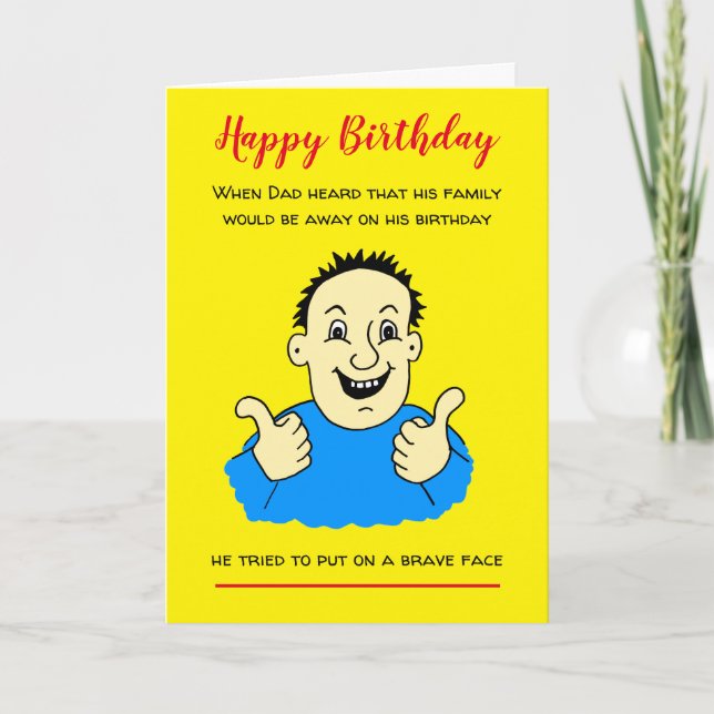 Funny Cartoon Man thumbs Up Birthday Card Karte (Vorderseite)