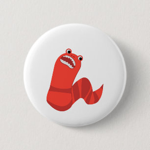 Funny Cartoon Mongolian Death Worm Button