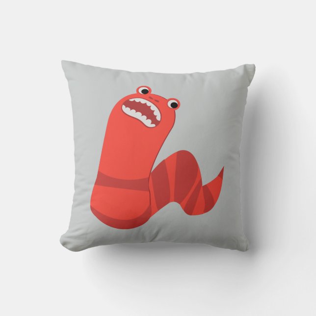 Funny Cartoon Mongolian Death Worm Kissen (Vorderseite)