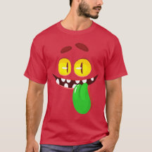 Funny Cartoon Monster Face Shooting Zunge