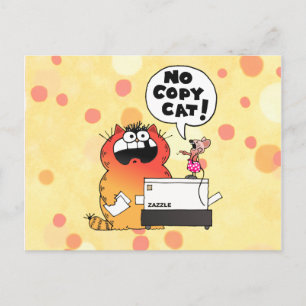 Funny Cartoon Mouse Funny Mouse and Cat Postkarte