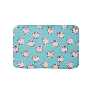 Funny Cartoon Muster Pig Jahr wählen Farbbad Badematte