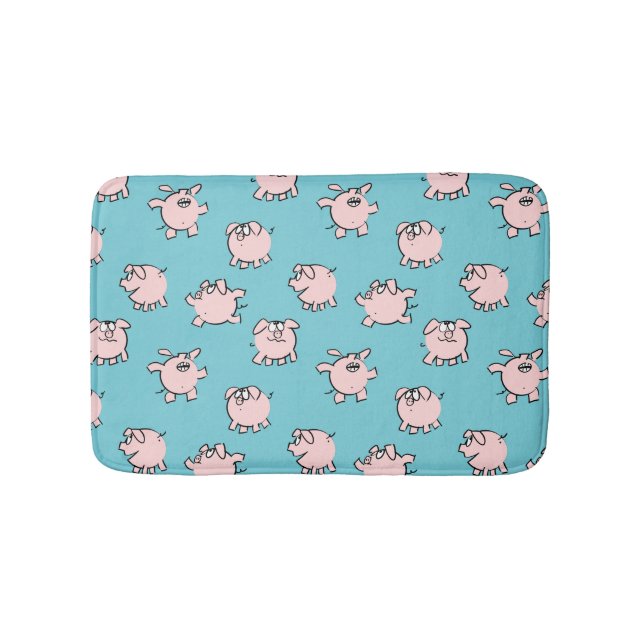 Funny Cartoon Muster Pig Jahr wählen Farbbad Badematte (Vorderseite)