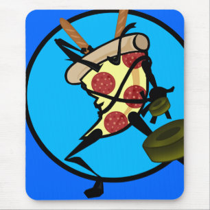 FUNNY CARTOON NINJA PIZZA MAUSPAD