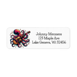 Funny Cartoon Octopus Gitarre spielen