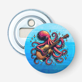 Funny Cartoon Octopus Gitarre spielen Flaschenöffner