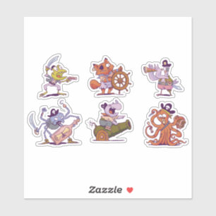 FUNNY CARTOON PIARTE TIERE CHARAKTER SET AUFKLEBER
