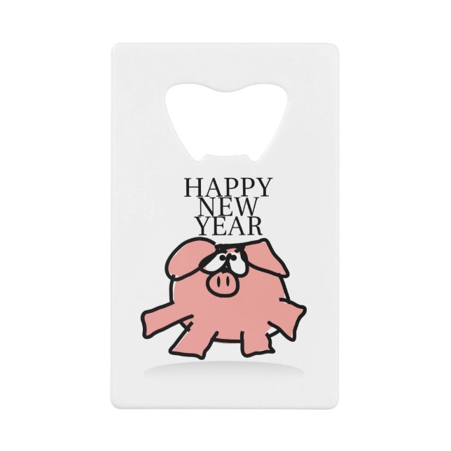 Funny Cartoon Pig Jahr 2019 wählen Farbflasche O Geldbeutel Flaschenöffner (Vorderseite)