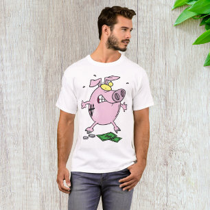 Funny Cartoon Piggy Bank Loss Geld T-Shirt
