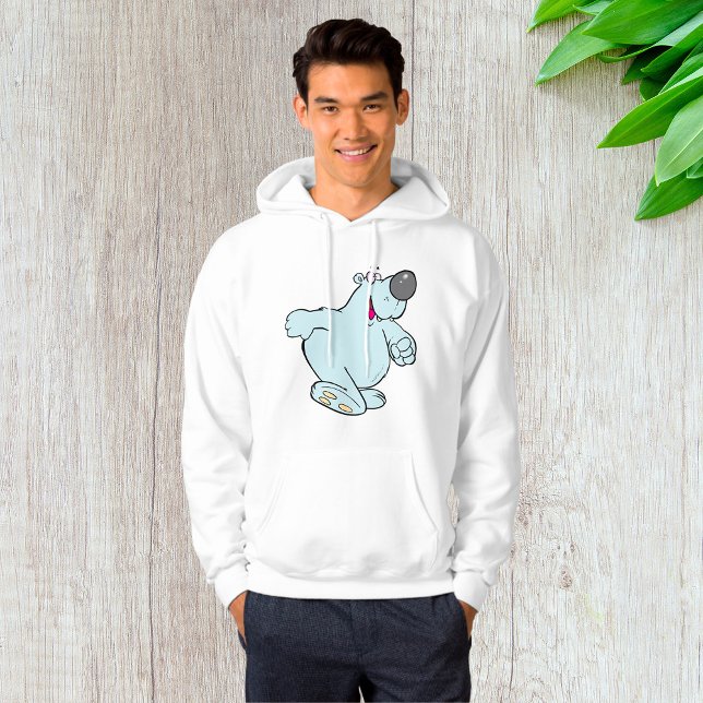 Funny Cartoon Polar Bär Niedlich Blauer Charakter Hoodie (Von Creator hochgeladen)