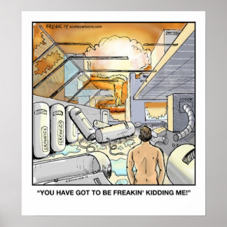 Funny Cartoon Poster - Cryonics