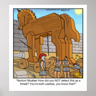 Funny Cartoon Poster - Trojaner