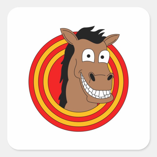 Funny Cartoon Quadratischer Aufkleber (Vorderseite)