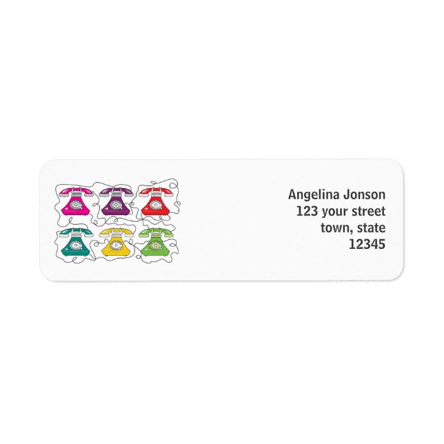 Funny Cartoon Retro Phone Farbenfroh Bright Stilvo (Vorne)