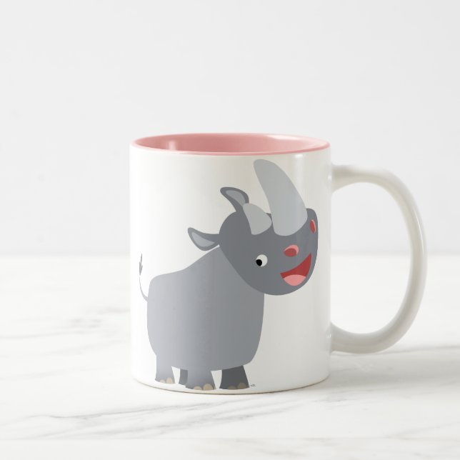 Funny Cartoon Rhino Tasse (Rechts)