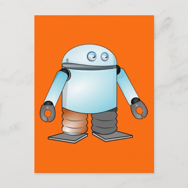 Funny Cartoon Robot Postkarte (Vorderseite)