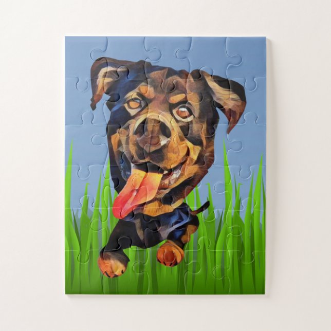 Funny Cartoon Rottweiler 30 Piece Puzzle (Vertikal)