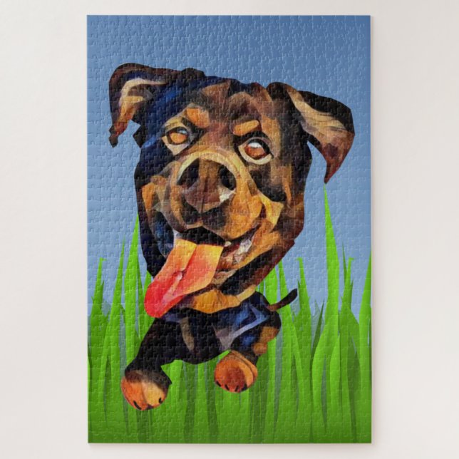 Funny Cartoon Rottweiler Dog 1014 Stück Puzzle (Vertikal)