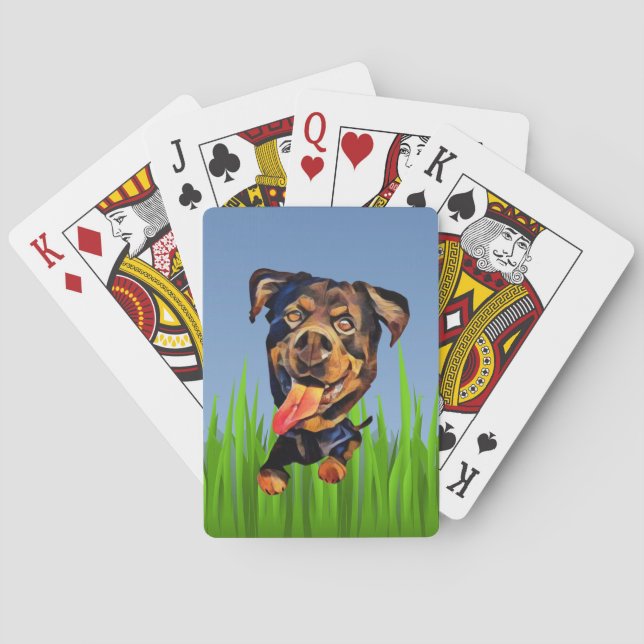 Funny Cartoon Rottweiler Kartendecker Spielkarten (Rückseite)